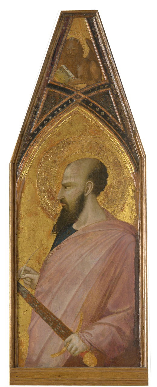 San Paolo/ simbolo di San Marco: leone (scomparto di polittico, elemento d'